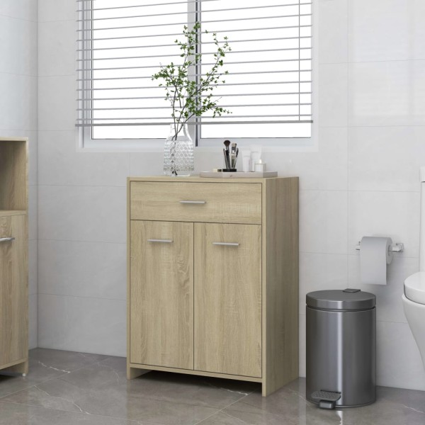 Armario de baño madera contrachapada roble Sonoma 60x33x80 cm Armario de baño madera contrachapada roble Sonoma 60x33x80 cm