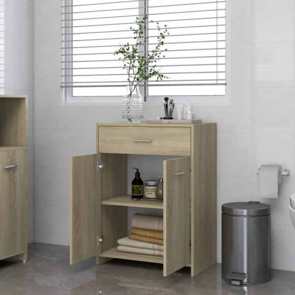 Armario de baño madera contrachapada roble Sonoma 60x33x80 cm Armario de baño madera contrachapada roble Sonoma 60x33x80 cm