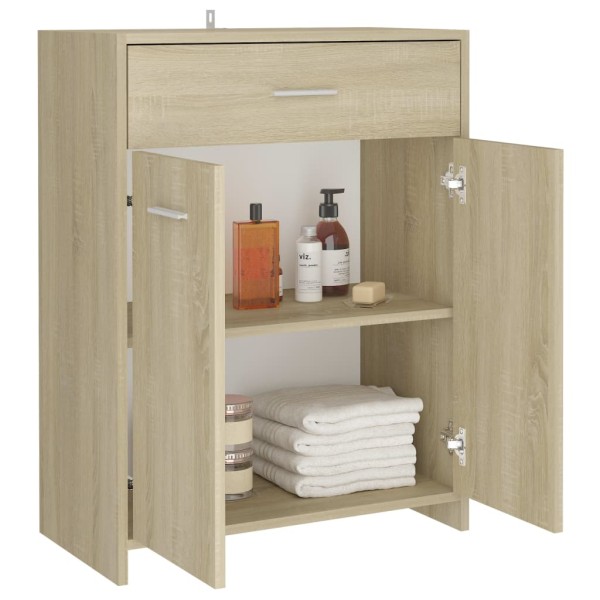 Armario de baño madera contrachapada roble Sonoma 60x33x80 cm Armario de baño madera contrachapada roble Sonoma 60x33x80 cm