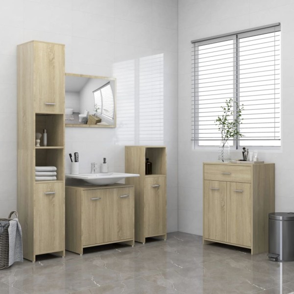 Armario de baño madera contrachapada roble Sonoma 60x33x80 cm Armario de baño madera contrachapada roble Sonoma 60x33x80 cm