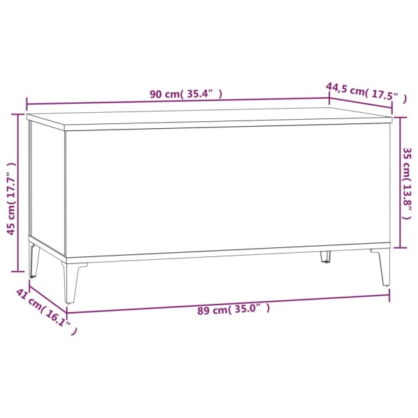 Mesa de centro madera contrachapada roble marrón 90x44,5x45 cm Mesa de centro madera contrachapada roble marrón 90x44,5x45 cm