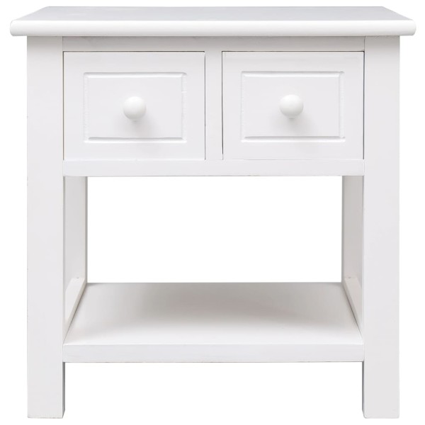 Mesa auxiliar madera de Paulownia blanco 40x40x40 cm Mesa auxiliar madera de Paulownia blanco 40x40x40 cm