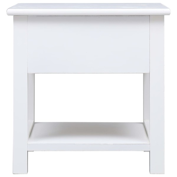 Mesa auxiliar madera de Paulownia blanco 40x40x40 cm Mesa auxiliar madera de Paulownia blanco 40x40x40 cm