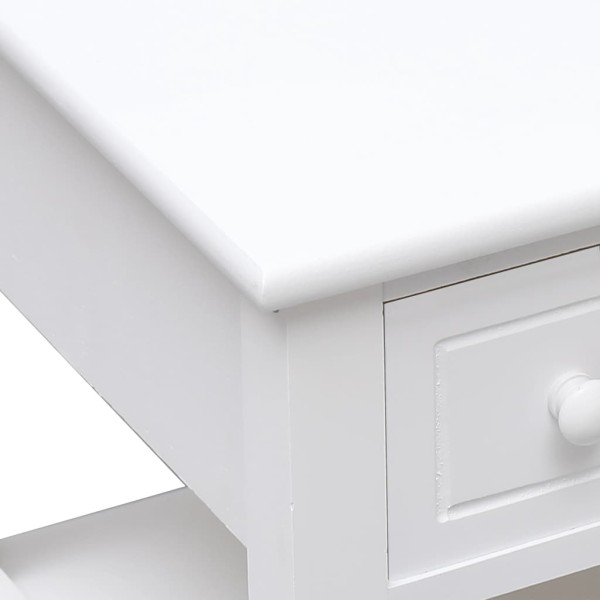 Mesa auxiliar madera de Paulownia blanco 40x40x40 cm Mesa auxiliar madera de Paulownia blanco 40x40x40 cm