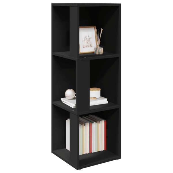 Mueble de esquina madera contrachapada negro 33x33x100 cm