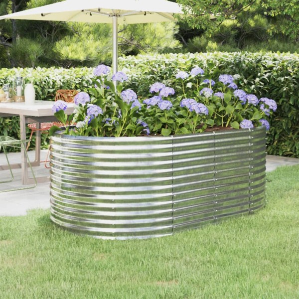 Jardinera arriate acero recubrimiento polvo gris 175x100x68 cm Jardinera arriate acero recubrimiento polvo gris 175x100x68 cm