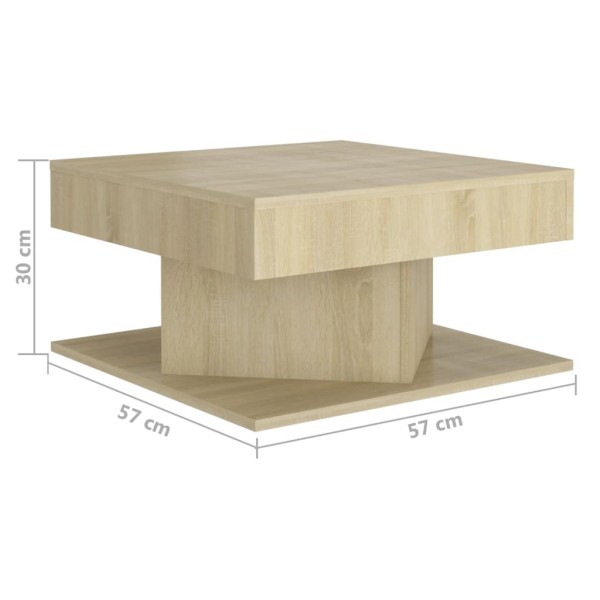 Mesa de centro madera contrachapada roble Sonoma 57x57x30 cm Mesa de centro madera contrachapada roble Sonoma 57x57x30 cm