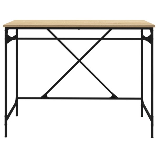 Escritorio hierro madera contrachapada roble Sonoma 100x50x75cm Escritorio hierro madera contrachapada roble Sonoma 100x50x75cm