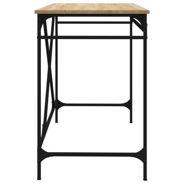 Escritorio hierro madera contrachapada roble Sonoma 100x50x75cm Escritorio hierro madera contrachapada roble Sonoma 100x50x75cm