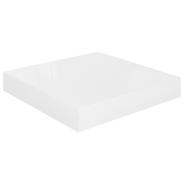 Estante flotante de pared blanco brillante MDF 23x23,5x3,8 cm Estante flotante de pared blanco brillante MDF 23x23,5x3,8 cm