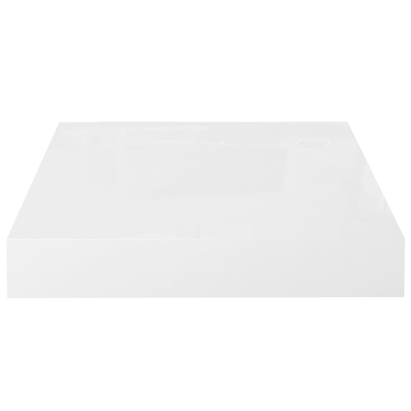 Estante flotante de pared blanco brillante MDF 23x23,5x3,8 cm Estante flotante de pared blanco brillante MDF 23x23,5x3,8 cm