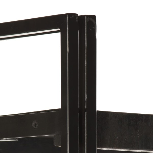 Estantería de 3 niveles madera maciza de mango negro 60x30x80cm
