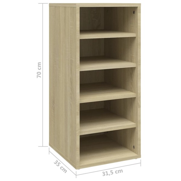 Mueble zapatero madera contrachapada roble Sonoma 31,5x35x70 cm Mueble zapatero madera contrachapada roble Sonoma 31,5x35x70 cm
