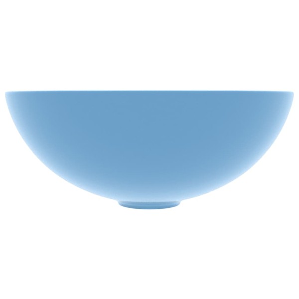 Lavabo de cuarto de baño redondo cerámica azul claro Lavabo de cuarto de baño redondo cerámica azul claro