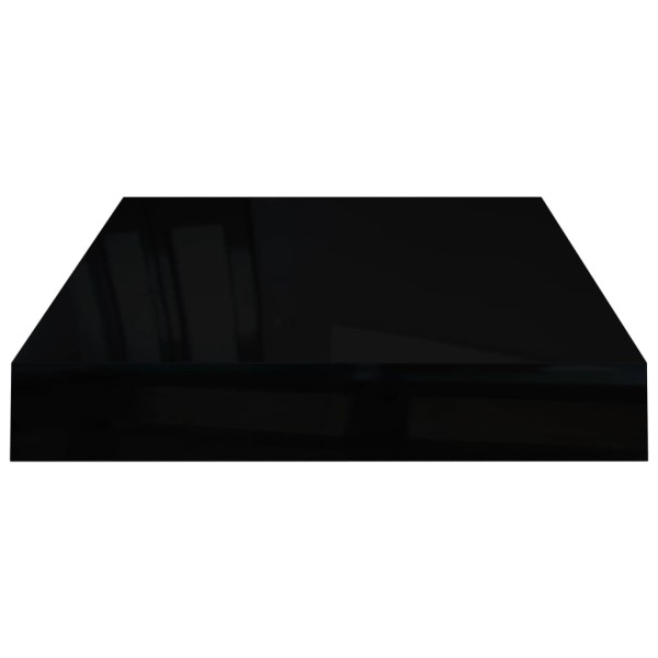 Estante flotante de pared 2 uds MDF negro brillo 40x23x3,8 cm Estante flotante de pared 2 uds MDF negro brillo 40x23x3,8 cm