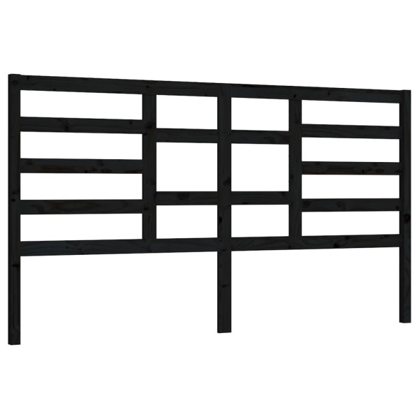 Cabecero de cama madera maciza de pino negro 206x4x104 cm Cabecero de cama madera maciza de pino negro 206x4x104 cm