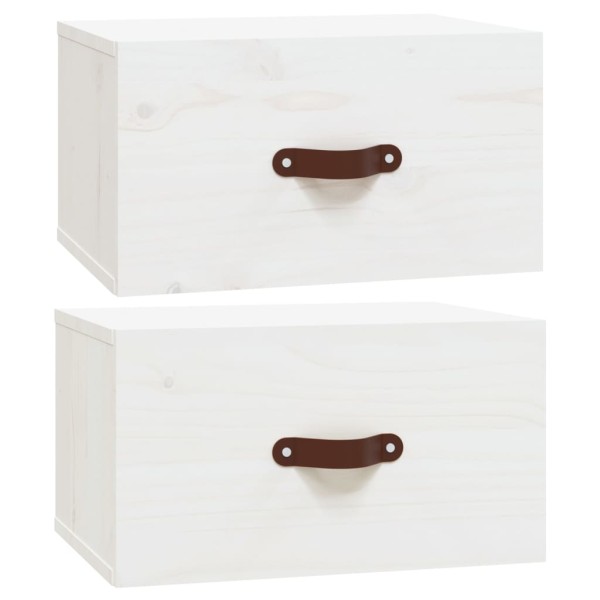Mesitas de noche de pared 2 uds blanco 40x29,5x22 cm Mesitas de noche de pared 2 uds blanco 40x29,5x22 cm
