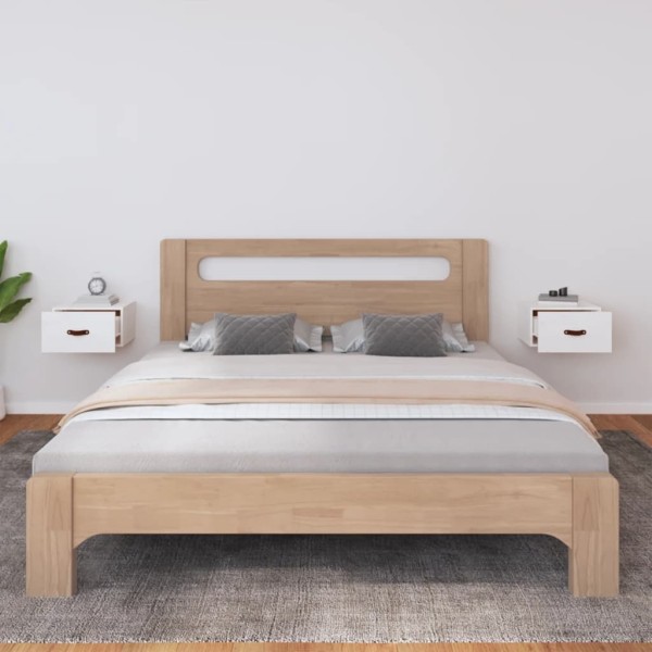 Mesitas de noche de pared 2 uds blanco 40x29,5x22 cm Mesitas de noche de pared 2 uds blanco 40x29,5x22 cm