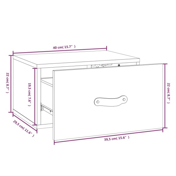 Mesitas de noche de pared 2 uds blanco 40x29,5x22 cm Mesitas de noche de pared 2 uds blanco 40x29,5x22 cm