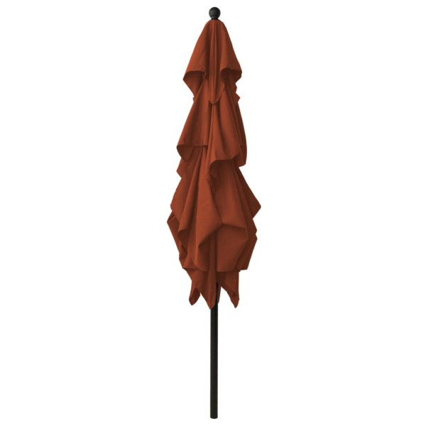 Sombrilla de 3 niveles con poste de aluminio terracota 2,5x2,5m Sombrilla de 3 niveles con poste de aluminio terracota 2,5x2,5m