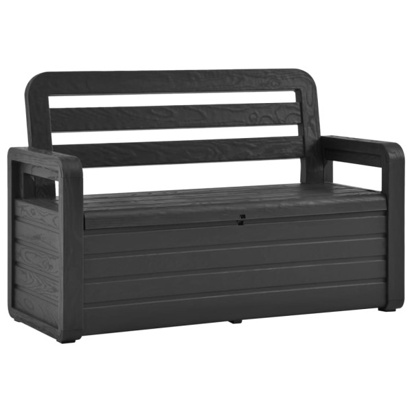 Banco de almacenaje de jardín plástico gris antracita 132,5 cm Banco de almacenaje de jardín plástico gris antracita 132,5 cm