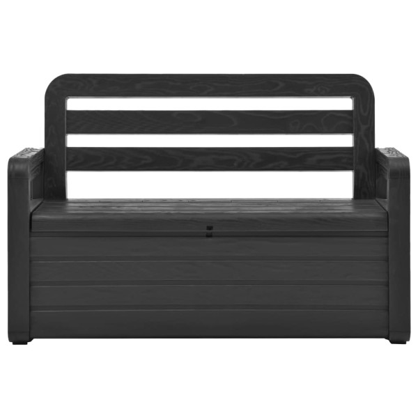Banco de almacenaje de jardín plástico gris antracita 132,5 cm Banco de almacenaje de jardín plástico gris antracita 132,5 cm