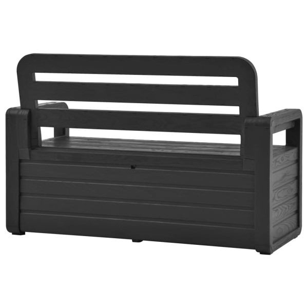 Banco de almacenaje de jardín plástico gris antracita 132,5 cm Banco de almacenaje de jardín plástico gris antracita 132,5 cm