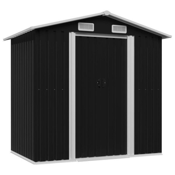 Caseta de jardín de acero gris antracita 204x132x186 cm Caseta de jardín de acero gris antracita 204x132x186 cm