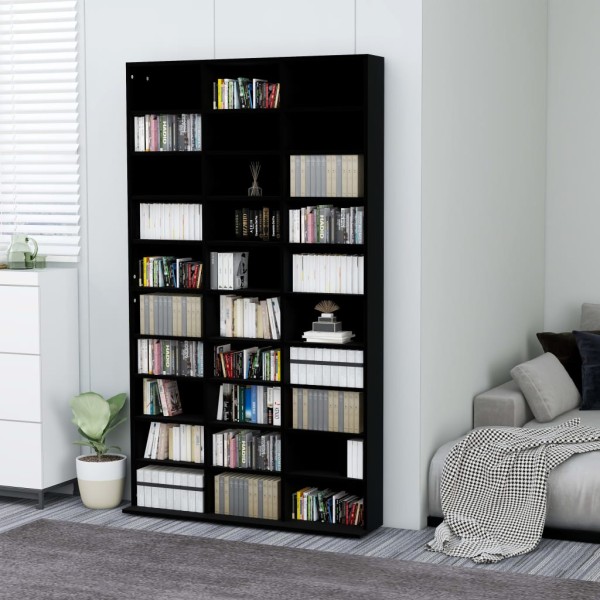 Armario para CDs madera contrachapada negro 102x16x177,5 cm Armario para CDs madera contrachapada negro 102x16x177,5 cm