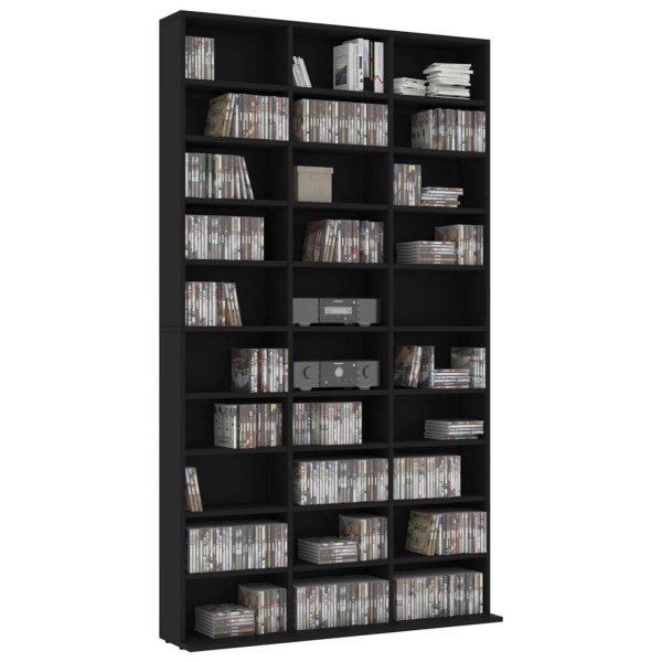 Armario para CDs madera contrachapada negro 102x16x177,5 cm Armario para CDs madera contrachapada negro 102x16x177,5 cm
