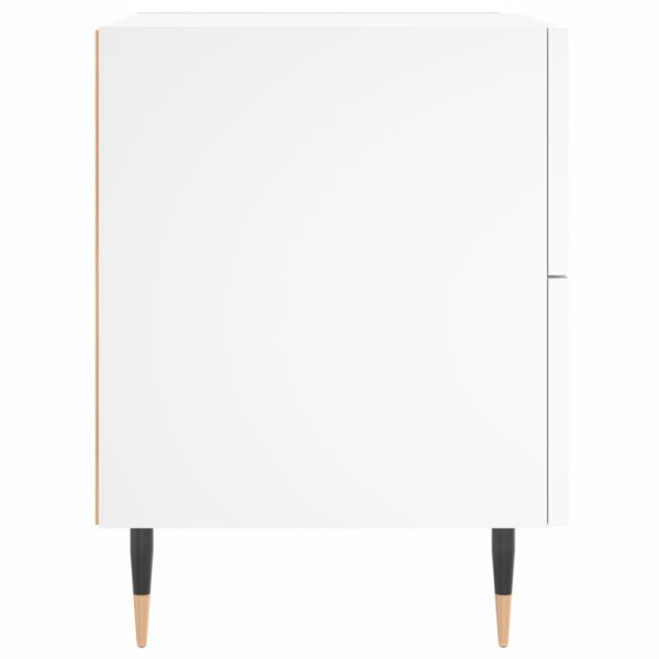 Mesitas de noche 2 uds madera ingeniería blanco 40x35x47,5 cm Mesitas de noche 2 uds madera ingeniería blanco 40x35x47,5 cm