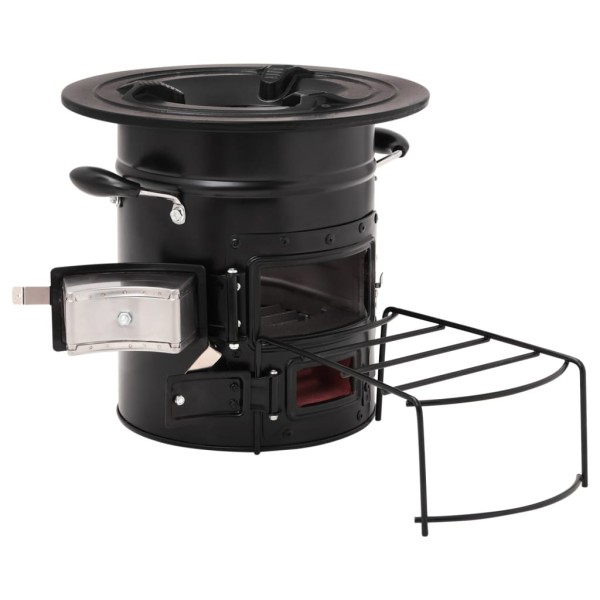 Cocina de leña para camping acero negro 50x33,5x30,5 cm Cocina de leña para camping acero negro 50x33,5x30,5 cm