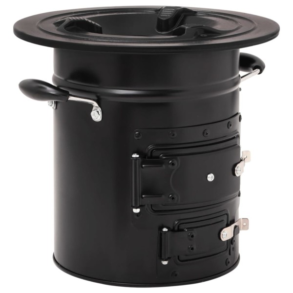 Cocina de leña para camping acero negro 50x33,5x30,5 cm Cocina de leña para camping acero negro 50x33,5x30,5 cm