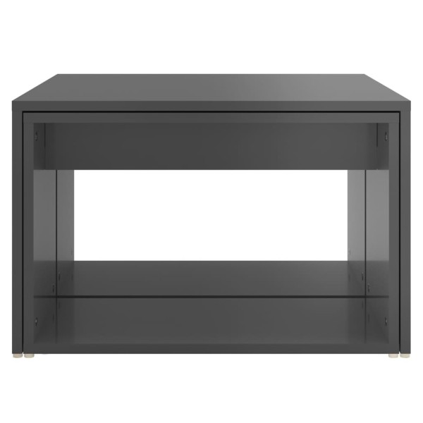 Mesas de centro apilables 3 piezas gris brillo 60x60x38 cm Mesas de centro apilables 3 piezas gris brillo 60x60x38 cm