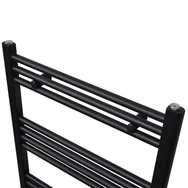 Radiador toallero de baño recto negro 600 x 764 mm