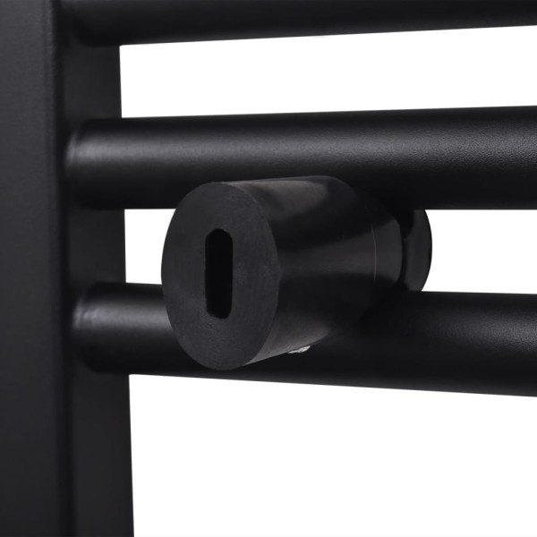 Radiador toallero de baño recto negro 600 x 764 mm