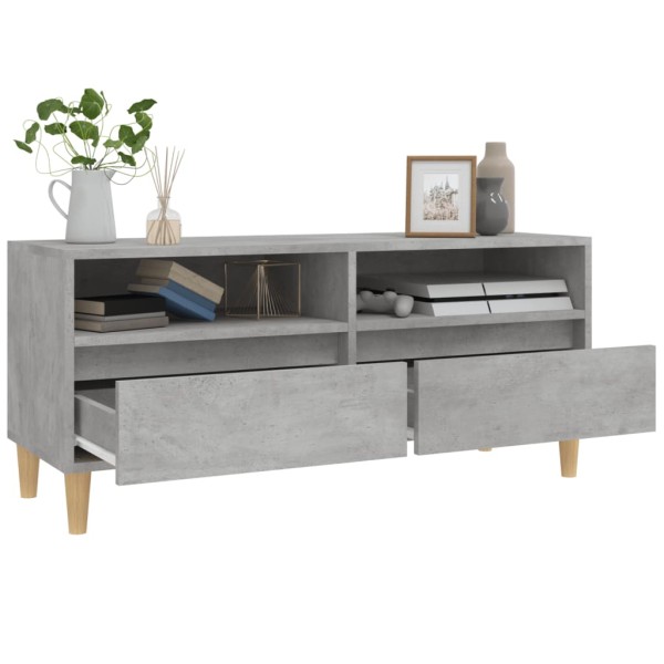 Mueble de TV madera contrachapada gris hormigón 100x34,5x44,5cm Mueble de TV madera contrachapada gris hormigón 100x34,5x44,5cm