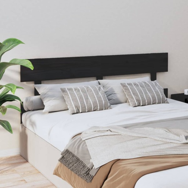 Cabecero de cama madera maciza de pino negro 164x3x81 cm Cabecero de cama madera maciza de pino negro 164x3x81 cm