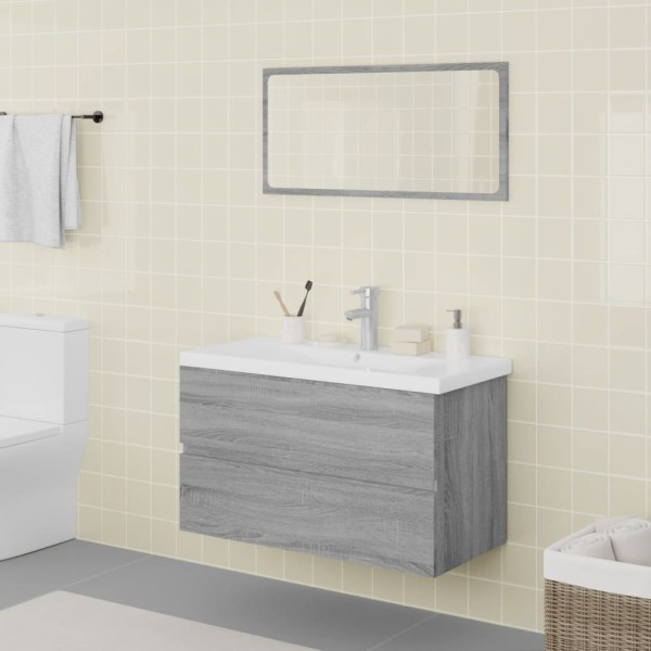 Set de muebles de baño madera contrachapada gris Sonoma Set de muebles de baño madera contrachapada gris Sonoma