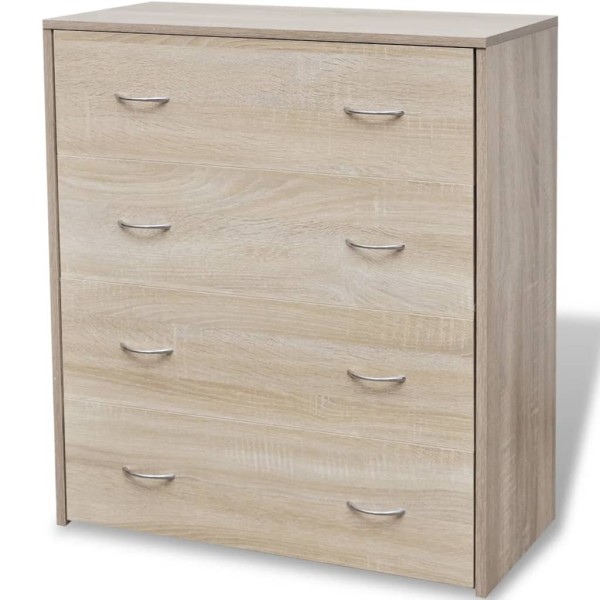 Aparador con 4 cajones color roble 60x30,5x71 cm Aparador con 4 cajones color roble 60x30,5x71 cm