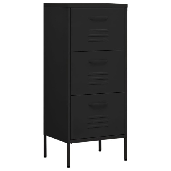 Armario de almacenamiento acero negro 42,5x35x101,5 cm Armario de almacenamiento acero negro 42,5x35x101,5 cm