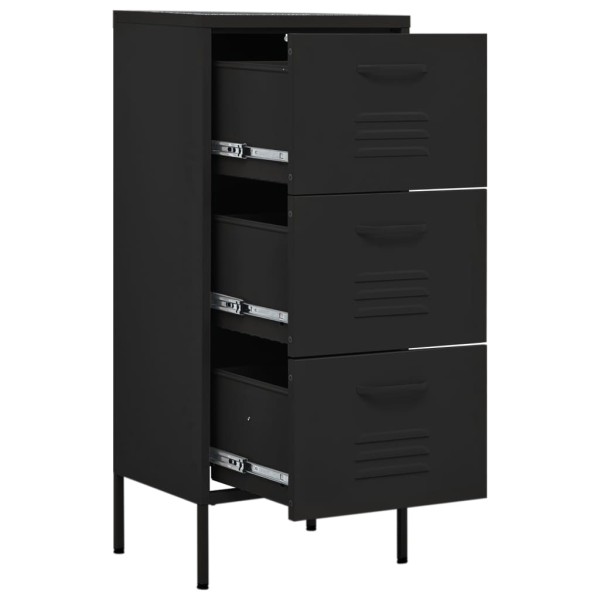 Armario de almacenamiento acero negro 42,5x35x101,5 cm Armario de almacenamiento acero negro 42,5x35x101,5 cm