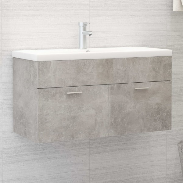Armario para lavabo contrachapada gris hormigón 90x38,5x46 cm Armario para lavabo contrachapada gris hormigón 90x38,5x46 cm