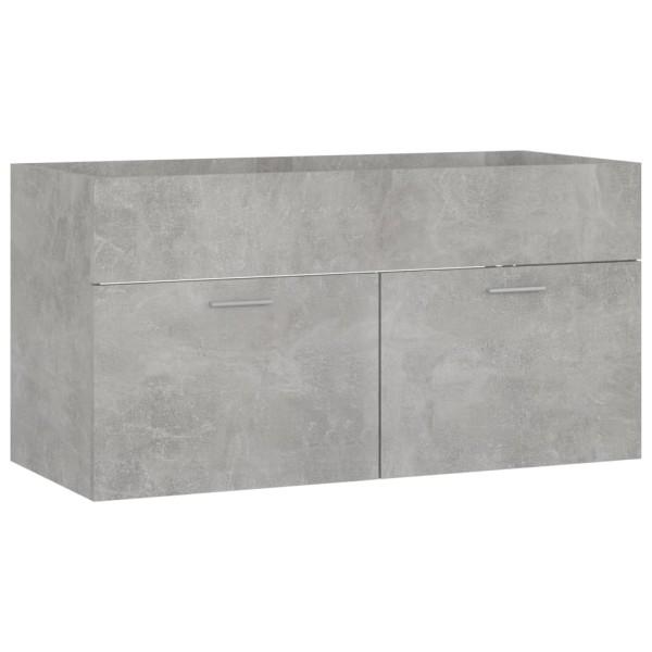 Armario para lavabo contrachapada gris hormigón 90x38,5x46 cm Armario para lavabo contrachapada gris hormigón 90x38,5x46 cm