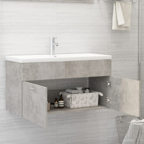 Armario para lavabo contrachapada gris hormigón 90x38,5x46 cm Armario para lavabo contrachapada gris hormigón 90x38,5x46 cm