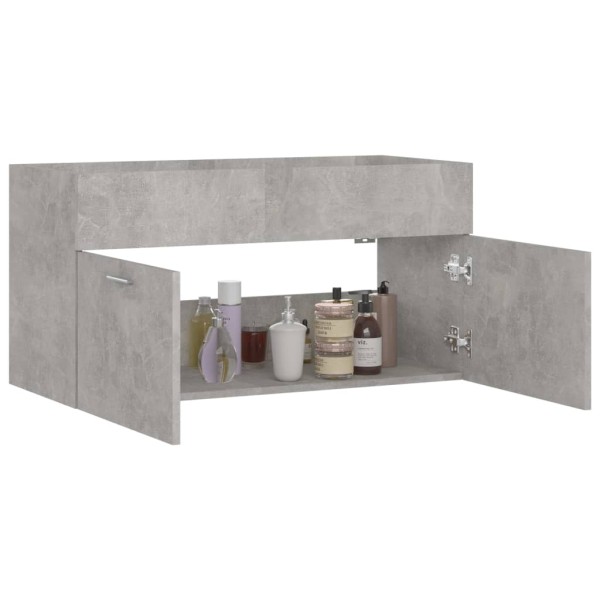Armario para lavabo contrachapada gris hormigón 90x38,5x46 cm Armario para lavabo contrachapada gris hormigón 90x38,5x46 cm