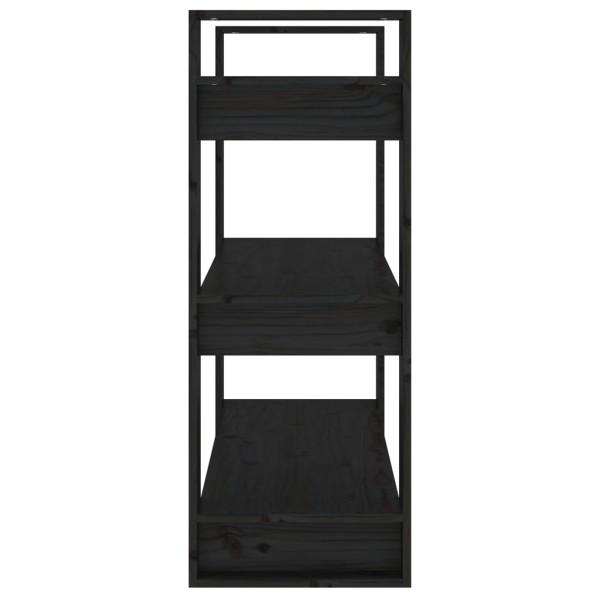 Estantería/divisor de espacios madera pino negro 80x35x91 cm