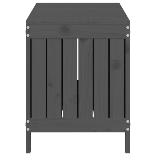 Caja de almacenaje jardín madera de pino gris 108x42,5x54 cm