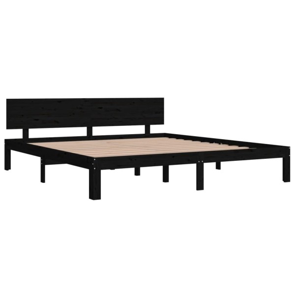 Estructura de cama madera maciza negro 180x200 cm
