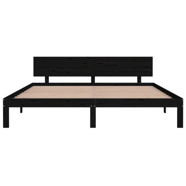 Estructura de cama madera maciza negro 180x200 cm